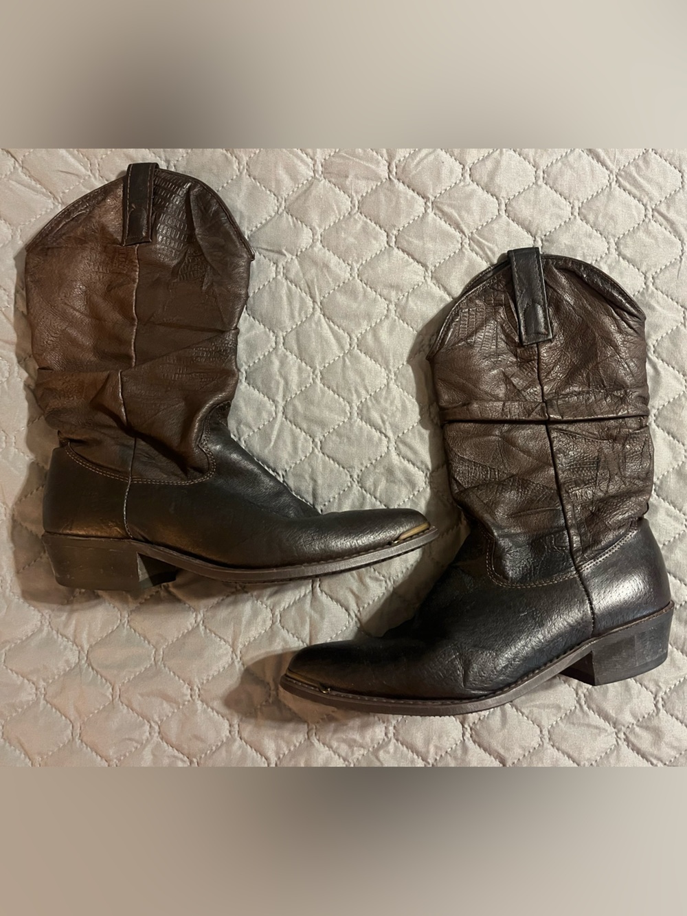 dingo Brown Leather Western Heeled Boots